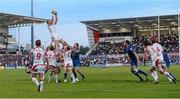 2 May 2014; Roger Wilson, Ulster, wins possession of the ball in the lineout. Celtic League 2013/14, Round 21, Ulster v Leinster, Ravenhill Park, Belfast, Co. Antrim. Picture credit: Oliver McVeigh / SPORTSFILE