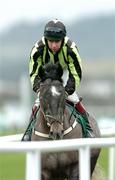 27 December 2005; Gallantian, with Gary Hutchinson up, canters to the start of the Paddy Power Festival 3-Y-O Hurdle. Leopardstown Racecourse, Co. Dublin. Picture credit: David Maher / SPORTSFILE
