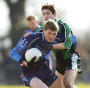 24 February 2006; Enda Clarke, University of Ulster Jordanstown, in action against Aidan Carr, Queens University Belfast. Datapac Sigerson Cup, Semi-Final, Queens University, Belfast v University of Ulster, Jordanstown, DCU Grounds, Dublin. Picture credit: Brian Lawless / SPORTSFILE