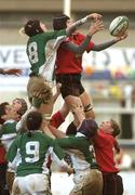 25 February 2006; Joy Neville, Ireland, and Claire Horgan, Wales, contest a line-out. Women's Six Nations 2005-2006, Ireland v Wales, Donnybrook, Dublin. Picture credit: Damien Eagers / SPORTSFILE