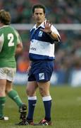 26 February 2006; Jonathan Kaplan, Referee. RBS 6 Nations 2005-2006, Ireland v Wales, Lansdowne Road, Dublin. Picture credit: Brendan Moran / SPORTSFILE