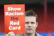 27 February 2006; GPA Chief Executive, Dessie Farrell, at the launch of a major educational initiative to show Racism the Red Card in Ireland, which is a campaign aimed at getting the anti-racism message across through the medium of education and sport. Tolka Park, Dublin. Picture credit: Damien Eagers / SPORTSFILE