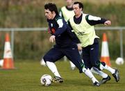27 February 2006; Jonathan Douglas, left, Republic of Ireland, in action against his team-mate Stephen Ireland during squad training. Malahide FC, Malahide, Dublin. Picture credit: David Maher / SPORTSFILE