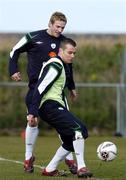 27 February 2006; Shay Given, Republic of Ireland, in action against his team-mate Liam Lawrence during squad training. Malahide FC, Malahide, Dublin. Picture credit: David Maher / SPORTSFILE
