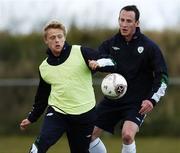 27 February 2006; Damien Duff, Republic of Ireland, in action against his team-mate Andy O'Brien during squad training. Malahide FC, Malahide, Dublin. Picture credit: David Maher / SPORTSFILE
