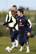 27 February 2006; Robbie Keane, Republic of Ireland, in action against his team-mate Clinton Morrison during squad training. Malahide FC, Malahide, Dublin. Picture credit: David Maher / SPORTSFILE
