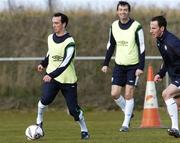 27 February 2006; Stephen Ireland, Republic of Ireland, in action against his team-mate Andy O'Brien during squad training. Malahide FC, Malahide, Dublin. Picture credit: David Maher / SPORTSFILE