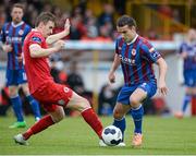 3 May 2014; Christy Fagan, St. Patrick's Athletic, in action against Jeff Henderson, Sligo Rovers. Airtricity League Premier Division, Sligo Rovers v St Patrick's Athletic, The Showgrounds, Sligo. Picture credit: Oliver McVeigh / SPORTSFILE