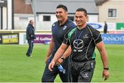 3 May 2014; Cardiff Blues coach Dale McIntosh, left,  and Connacht's head coach Pat Lam ahead of the game. Celtic League 2013/14 Round 21, Connacht v Cardiff Blues, Sportsground, Galway. Picture credit: Ray Ryan / SPORTSFILE