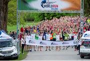 4 May 2014; A general view of the start of the Wings for Life World Run in Killarney National Park. Participants in Killarney joined thousands more in 31 other countries at exactly the same time in the unique running race, all in aid of spinal cord injury research. Killarney, Co. Kerry. Picture credit: Sebastian Marko / SPORTSFILE