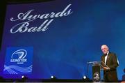 3 May 2014; Leinster branch president Paul Deering speaking at the Leinster Rugby Awards Ball. The annual Leinster Rugby Awards Ball took place in the Mansion House, Saturday evening where Jack McGrath was awarded the Bank of Ireland Leinster Rugby Players' Player of the Year and Marty Moore was awarded the Best Menswear Young Player of the Year award. Risteard Cooper was the Master of Ceremonies on a great night which also acknowledged the outstanding contributions of Leo Cullen and Brian O’Driscoll as they retire at the end of the season. For a full list of award winners and more information log on to www.leinsterrugby.ie. Picture credit: Stephen McCarthy / SPORTSFILE