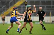 4 May 2014; Miriam Walsh, Kilkenny, in action against Chloe Morey, Clare. Irish Daily Star National Camogie League Division 1 Final, Kilkenny v Clare, Semple Stadium, Thurles, Co. Tipperary. Picture credit: Diarmuid Greene / SPORTSFILE