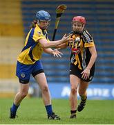 4 May 2014; Maire McGrath, Clare, in action against Aisling Dunphy, Kilkenny. Irish Daily Star National Camogie League Division 1 Final, Kilkenny v Clare, Semple Stadium, Thurles, Co. Tipperary. Picture credit: Diarmuid Greene / SPORTSFILE