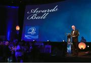3 May 2014; Leinster Branch President Paul Deering speaking at the Leinster Rugby Awards Ball. The annual Leinster Rugby Awards Ball Awards Ball took place in the Mansion House, Saturday evening where Jack McGrath was awarded the Bank of Ireland Leinster Rugby Players' Player of the Year and Marty Moore was awarded the Best Menswear Young Player of the Year award. Risteard Cooper was the Master of Ceremonies on a great night which also acknowledged the outstanding contributions of Leo Cullen and Brian O’Driscoll as they retire at the end of the season. For a full list of award winners and more information log on to www.leinsterrugby.ie. Picture credit: Stephen McCarthy / SPORTSFILE