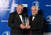 3 May 2014; Tullow RFC President Sean O’Brien Senior accepts the award for City Jet Women's Section of the Year from Michael Collins, CFO & Deputy CEO, City Jet, at the Leinster Rugby Awards Ball. The annual Leinster Rugby Awards Ball Awards Ball took place in the Mansion House, Saturday evening where Jack McGrath was awarded the Bank of Ireland Leinster Rugby Players' Player of the Year and Marty Moore was awarded the Best Menswear Young Player of the Year award. Risteard Cooper was the Master of Ceremonies on a great night which also acknowledged the outstanding contributions of Leo Cullen and Brian O’Driscoll as they retire at the end of the season. For a full list of award winners and more information log on to www.leinsterrugby.ie. Picture credit: Stephen McCarthy / SPORTSFILE