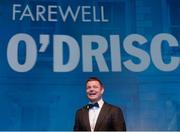 3 May 2014; Brian O'Driscoll during the Leinster Rugby Awards Ball. The annual Leinster Rugby Awards Ball Awards Ball took place in the Mansion House, Saturday evening where Jack McGrath was awarded the Bank of Ireland Leinster Rugby Players' Player of the Year and Marty Moore was awarded the Best Menswear Young Player of the Year award. Risteard Cooper was the Master of Ceremonies on a great night which also acknowledged the outstanding contributions of Leo Cullen and Brian O’Driscoll as they retire at the end of the season. For a full list of award winners and more information log on to www.leinsterrugby.ie. Picture credit: Stephen McCarthy / SPORTSFILE