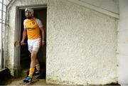 4 May 2014; Neal McManus, Antrim, leads his team-mates out from the dressing room ahead of the game. GAA All-Ireland Senior Hurling Championship Qualifier Group - Round 2, Carlow v Antrim, Dr. Cullen Park, Carlow. Picture credit: Barry Cregg / SPORTSFILE