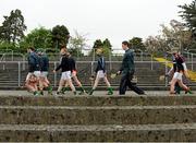4 May 2014; Carlow players make their way to the dressing room after their pre-match warm-up ahead of the game. GAA All-Ireland Senior Hurling Championship Qualifier Group - Round 2, Carlow v Antrim, Dr. Cullen Park, Carlow. Picture credit: Barry Cregg / SPORTSFILE