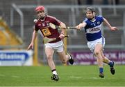 4 May 2014; Aonghus Clarke, Westmeath, in action against Patrick Whelan, Laois. GAA All-Ireland Senior Hurling Championship Qualifier Group - Round 2, Westmeath v Laois, Cusack Park, Mullingar, Co. Westmeath. Picture credit: David Maher / SPORTSFILE