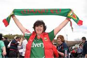 4 May 2014; Mayo supporter Esther Dixon, originally from Claremorris, Co. Mayo, now living in Longisland, USA, ahead of the game. Connacht GAA Football Senior Championship Preliminary Round, New York v Mayo, Gaelic Park, Bronx, New York, USA. Picture credit: Pat Murphy / SPORTSFILE