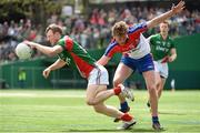 4 May 2014; Colm Boyle, Mayo, in action against Ross Wherity, New York. Connacht GAA Football Senior Championship Preliminary Round, New York v Mayo, Gaelic Park, Bronx, New York, USA. Picture credit: Pat Murphy / SPORTSFILE