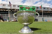 4 May 2014; A general view of the Sam Maguire Cup on the pitch at half time. Connacht GAA Football Senior Championship Preliminary Round, New York v Mayo, Gaelic Park, Bronx, New York, USA. Picture credit: Pat Murphy / SPORTSFILE
