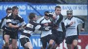 28 February 2006; Jonathan Grey, Newbridge College, is tackled by John Hayes, Cistercian College, Roscrea. Leinster Schools Junior Cup, Quarter-Final, Newbridge College v Cistercian College, Roscrea, Donnybrook, Dublin. Picture credit; David Levingstone / SPORTSFILE
