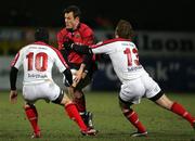 3 March 2006; Trevor Halstead, Munster, in action against David Humphreys and Paul Steinmetz, Ulster. Celtic League 2005-2006, Ulster v Munster, Ravenhill, Beflast. Picture credit: Oliver McVeigh / SPORTSFILE