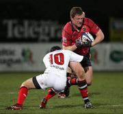 3 March 2006; Stephen Keogh, Munster, is tackled by David Humphreys, Ulster. Celtic League 2005-2006, Ulster v Munster, Ravenhill, Beflast. Picture credit: Oliver McVeigh / SPORTSFILE