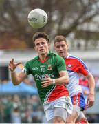 4 May 2014; Jason Doherty, Mayo, in action against Keith Scally, New York. Connacht GAA Football Senior Championship Preliminary Round, New York v Mayo, Gaelic Park, Bronx, New York, USA. Picture credit: Pat Murphy / SPORTSFILE