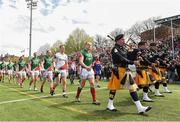 4 May 2014; Mayo captain Andy Moran leads his team during the pre-match parade. Connacht GAA Football Senior Championship Preliminary Round, New York v Mayo, Gaelic Park, Bronx, New York, USA. Picture credit: Pat Murphy / SPORTSFILE