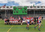 4 May 2014; The New York team leave the bench after the team photograph. Connacht GAA Football Senior Championship Preliminary Round, New York v Mayo, Gaelic Park, Bronx, New York, USA. Picture credit: Pat Murphy / SPORTSFILE