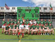 4 May 2014; Mayo captain Andy Moran makes his way to the bench as his team prepare for the traditional team photograph. Connacht GAA Football Senior Championship Preliminary Round, New York v Mayo, Gaelic Park, Bronx, New York, USA. Picture credit: Pat Murphy / SPORTSFILE