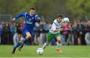 5 May 2014; Dylan Walsh, Nenagh AFC, in action against Jamie Conway, Evergreen FC. FAI Umbro Youth Cup Final, Evergreen FC v Nenagh AFC, The Prince Grounds, Castlecomer, Kilkenny. Picture credit: Matt Browne / SPORTSFILE