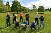 6 May 2014; Senior footballers, back row, from left to right, Leighton Glynn, Wicklow, Alan Mulhall, Offaly, Shane Lennon, Louth, Conor Gillespie, Meath, Patrick Collum, Longford and Eoin Doyle, Kildare. Front row, from left to right, Ben Brosnan, Wexford, James McCarthy, Dublin, and Ross Munnelly, Laois, in attendance at the launch of the Leinster Senior Championships 2014. Farmleigh House, Dublin. Picture credit: Barry Cregg / SPORTSFILE