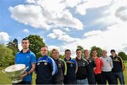 6 May 2014; Senior footballers, from left to right, James McCarthy, Dublin, Ross Munnelly, Ben Brosnan, Wexford, Laois, Leighton Glynn, Wicklow, Eoin Doyle, Kildare, Alan Mulhall, Offaly, Shane Lennon, Louth, Patrick Collum, Longford, and Conor Gillespie, Meath, in attendance at the Launch of the Leinster Senior Championships 2014. Farmleigh House, Dublin. Picture credit: Barry Cregg / SPORTSFILE