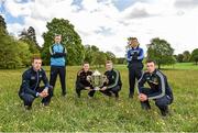 6 May 2014; Senior hurlers, from left, Johnny McCaffrey, Dublin, Matthew O'Hanlon, Wexford, Lester Ryan, Kilkenny, Joe Canning, Galway, Matthew Whelan, Laois, and Joe Bergin, Offaly, in attendance at the launch of the Leinster Senior Championships 2014. Farmleigh House, Dublin. Picture credit: Barry Cregg / SPORTSFILE
