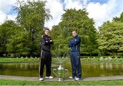 6 May 2014; Senior hurlers Lester Ryan, left, Kilkenny, and Johnny McCaffrey, Dublin, in attendance at the launch of the Leinster Senior Championships 2014. Farmleigh House, Dublin. Picture credit: Barry Cregg / SPORTSFILE