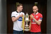 6 May 2014; Dundalk's Andy Boyle and Sligo Rovers' Alan Keane at Tallaght Stadium in advance of their Setanta Sports Cup Final. Tallaght Stadium, Tallaght, Co. Dublin. Picture credit: Stephen McCarthy / SPORTSFILE