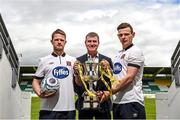 6 May 2014; Dundalk manager Stephen Kenny with players Dane Massey, left, and Andy Boyle at Tallaght Stadium in advance of their Setanta Sports Cup Final against Sligo Rovers. Tallaght Stadium, Tallaght, Co. Dublin. Picture credit: Stephen McCarthy / SPORTSFILE