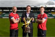 6 May 2014; Sligo Rovers manager Ian Baraclough with players Alan Keane, left, and Paul O'Conor at Tallaght Stadium in advance of their Setanta Sports Cup Final against Dundalk. Tallaght Stadium, Tallaght, Co. Dublin. Picture credit: Stephen McCarthy / SPORTSFILE