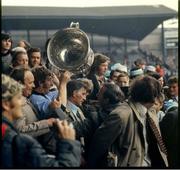 22 September 1974; The Dublin captain Sean Doherty makes his way down the Hogan Stand with the Sam Maguire Cup. All Ireland Senior Football Championship Final, Dublin v Galway. Croke Park, Dublin. Picture credit: Connolly Collection / SPORTSFILE