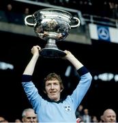22 September 1974; The Dublin captain Sean Doherty lifts the Sam Maguire Cup. All Ireland Senior Football Championship Final, Dublin v Galway. Croke Park, Dublin. Picture credit: Connolly Collection / SPORTSFILE
