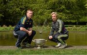 6 May 2014; Senior footbalers Alan Mulhall, Offaly and Ben Brosnan, Wexford, in attendance at the Launch of the Leinster Senior Championships 2014, Farmleigh House, Dublin. Picture credit: Barry Cregg / SPORTSFILE