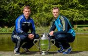 6 May 2014; Senior hurlers Matthew Whelan, Laois, and Matthew O'Hanlon, Wexford, in attendance at the launch of the Leinster Senior Championships 2014. Farmleigh House, Dublin. Picture credit: Barry Cregg / SPORTSFILE