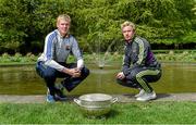 6 May 2014; Senior footballers Patrick Collum, Longford, and Ben Brosnan, Wexford, in attendance at the launch of the Leinster Senior Championships 2014. Farmleigh House, Dublin. Picture credit: Barry Cregg / SPORTSFILE