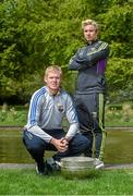 6 May 2014; Senior footballers Patrick Collum, Longford, and Ben Brosnan, Wexford, in attendance at the launch of the Leinster Senior Championships 2014. Farmleigh House, Dublin. Picture credit: Barry Cregg / SPORTSFILE