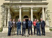 6 May 2014; Senior football managers, from left, Jason Ryan, Kildare, Jack Sheedy, Longford, Harry Murphy, Wicklow, Jim Gavin, Dublin, Mick O'Dowd, Meath, Aidan O'Rourke, Emmet McDonnell, Offaly, and Aidan O'Brien, Wexford, in attendance at the launch of the Leinster Senior Championships 2014. Farmleigh House, Dublin. Picture credit: Barry Cregg / SPORTSFILE