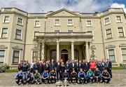 6 May 2014; Senior footballers and hurlers, with members of the Leinster GAA Council and guests, in attendance at the Launch of the leinster Senior Championships 2014. Farmleigh House, Dublin. Picture credit: Barry Cregg / SPORTSFILE