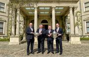 6 May 2014; John Horan, left, Chairman of the Leinster Council, John Greene, Leinster Council PRO, Jim Bolger, Vice-Chairman of the Leinster Council, and Syl Merrins, Treasurer, Leinster Council, in attendance at the launch of the Leinster Senior Championships 2014. Farmleigh House, Dublin. Picture credit: Barry Cregg / SPORTSFILE